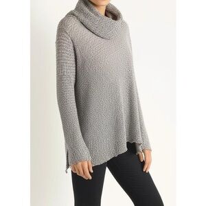 Anthropologie cowl neck poncho sweater bohemian MEDIUM Beige Gray